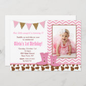 女性のカーボーイの写真の誕生日の招待状 招待状 (正面/裏面)