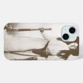 女性のカーボーイの写真ポートレートライフルを持つ, c1910 Case-Mate iPhoneケース (裏面 (横))