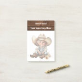 女性のカーボーイの女の子はステットソンカウボーイハットかわいい ポストイット (デスク上)