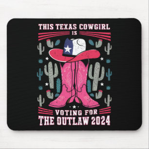 女性のカーボーイの投票おもしろいOutlaw Pro Trump 2024 Wom マウスパッド