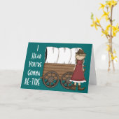 女性のカーボーイの救済リタイメント – Western Mous カード (黄色い花)