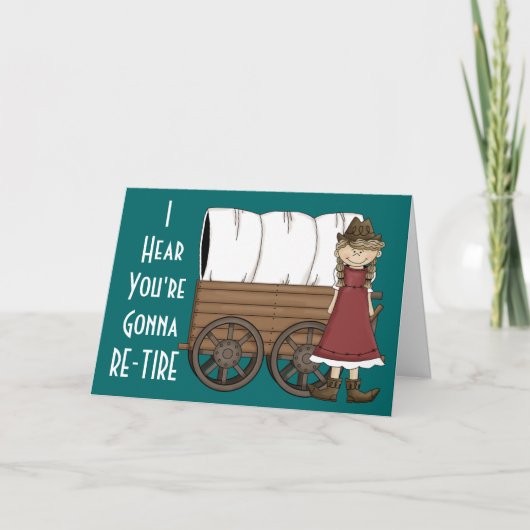 女性のカーボーイの救済リタイメント – Western Mous カード (正面)