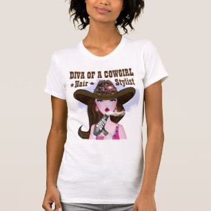 女性のカーボーイの美容師 Tシャツ
