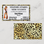 女性のカーボーイの花型女性歌手のテーマの名刺 名刺 (正面/裏面)