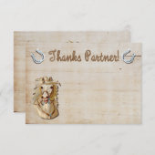 女性のカーボーイの西部の馬はノート感謝していしています ノートカード (正面/裏面)