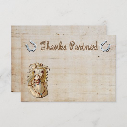 女性のカーボーイの西部の馬はノート感謝していしています ノートカード (正面/裏面)