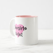 女性のカーボーイの規則のコーヒー・マグ ツートーンマグカップ (正面左)