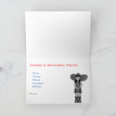 女性のカーボーイの誕生日のパーティの招待状カード 招待状 (内部)