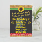 女性のカーボーイの誕生日のパーティの招待状 招待状 (スタンド正面)