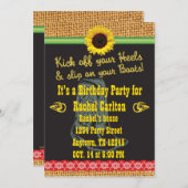 女性のカーボーイの誕生日のパーティの招待状 招待状 (正面/裏面)