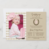 女性のカーボーイの誕生日の写真の招待状 招待状 (正面)