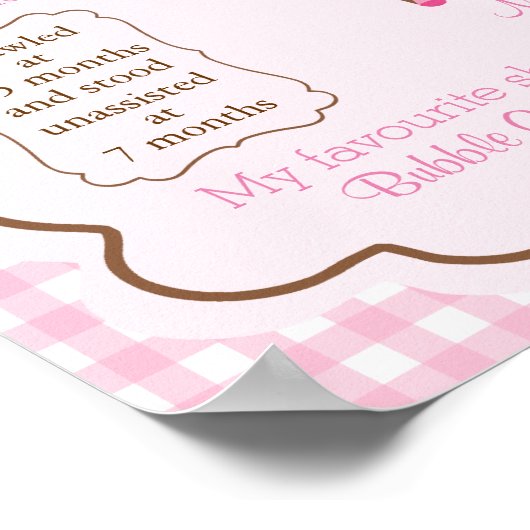 女性のカーボーイの誕生日の女の子のための1年署名 ポスター (角)