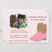 女性のカーボーイの誕生日の招待状 招待状 (正面)