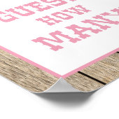 女性のカーボーイの赤ちゃんシャワーのサイン数を推測 ポスター (角)