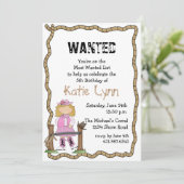 女性のカーボーイの集合の誕生日のパーティの招待状 招待状 (スタンド正面)