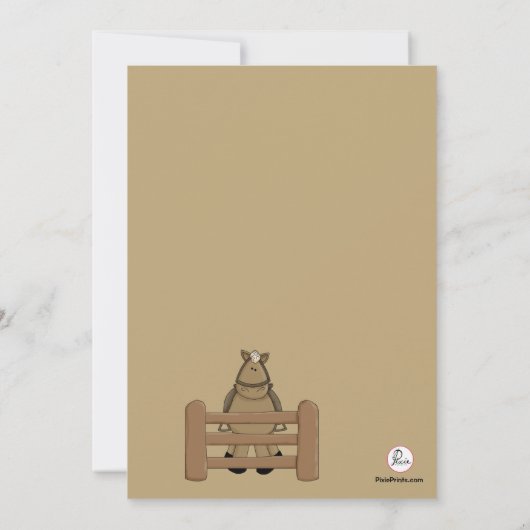 女性のカーボーイの集合の誕生日のパーティの招待状 招待状 (裏面)