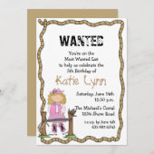 女性のカーボーイの集合の誕生日のパーティの招待状 招待状 (正面/裏面)