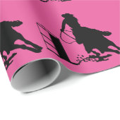 女性のカーボーイの馬のカスタムな包装紙を競争させるバレル ラッピングペーパー (ロールコーナー)