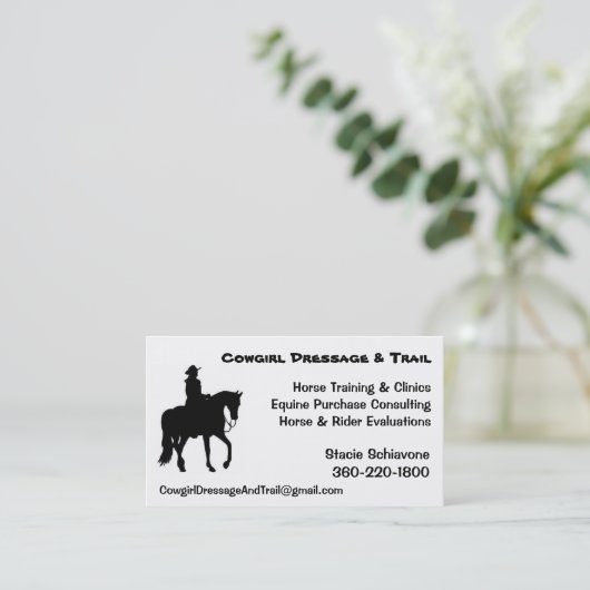 女性のカーボーイの馬場馬術 名刺 (スタンド正面)