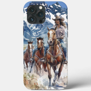 女性のカーボーイのtrailblazerのケース。 iPhone 13 pro maxケース