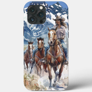 女性のカーボーイのtrailblazerのケース。 iPhone 13 pro maxケース