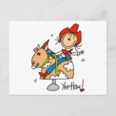 女性のカーボーイのYeeのサンザシのTシャツおよびギフト ポストカード (正面)