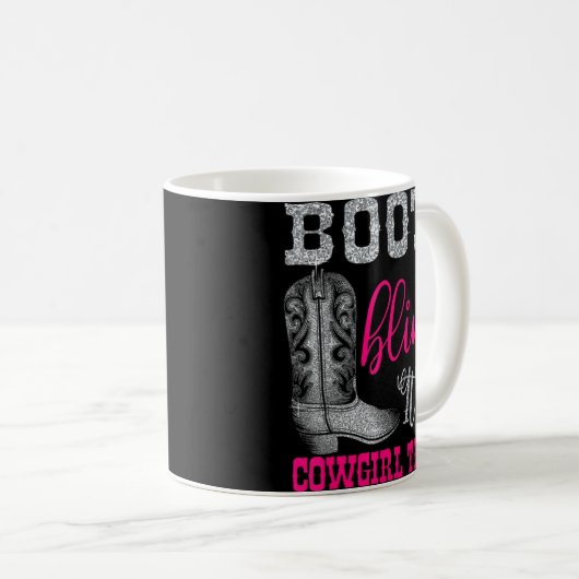 女性のカーボーイはきらきら光るその女性のカーボーイモノ国Liをブート コーヒーマグカップ (正面右)