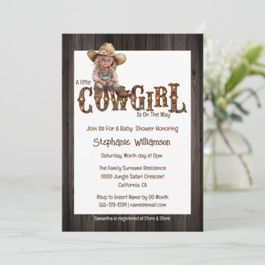 女性のカーボーイはウェスタンのカウボーイブーツを着ている 招待状 (スタンド正面)