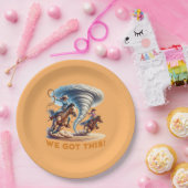 女性のカーボーイはトルネードのTシャツをローピング得「私たちは!」 ペーパープレート (パーティー)