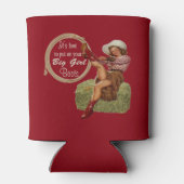 女性のカーボーイはビッグ・ガール・ブーツを履く 缶クーラー (裏面)