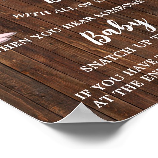 女性のカーボーイはベビークロサピンベビーシャワーゲームと言わない ポスター (角)