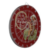 女性のカーボーイは大きいブーツ置きました ダーツボード (正面左)