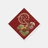 女性のカーボーイは大きな女の子のブーツを履く スタンダードカクテルナプキン (角)