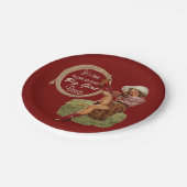 女性のカーボーイは大きな女の子のブーツを履く ペーパープレート (アングル)