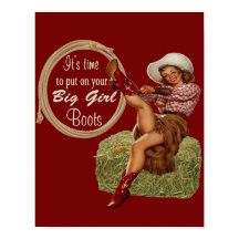 女性のカーボーイは大きな女の子のブーツを履く