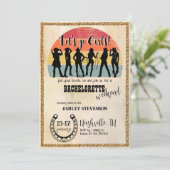 女性のカーボーイは女の子のヴィンテージ素朴な週末を行遠くにく 招待状 (スタンド正面)