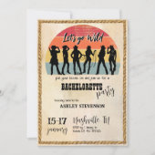 女性のカーボーイは女の子のヴィンテージ素朴な週末を行遠くにく 招待状 (正面)