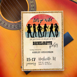 女性のカーボーイは女の子のヴィンテージ素朴な週末を行遠くにく 招待状