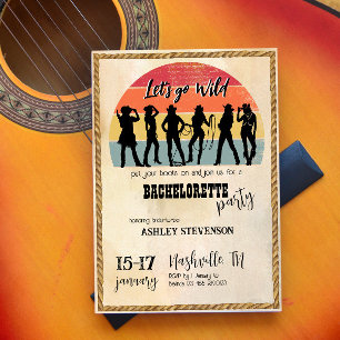 女性のカーボーイは女の子のヴィンテージ素朴な週末を行遠くにく 招待状