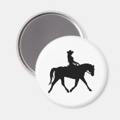 女性のカーボーイは彼女の馬に乗って マグネット (正面/裏面)