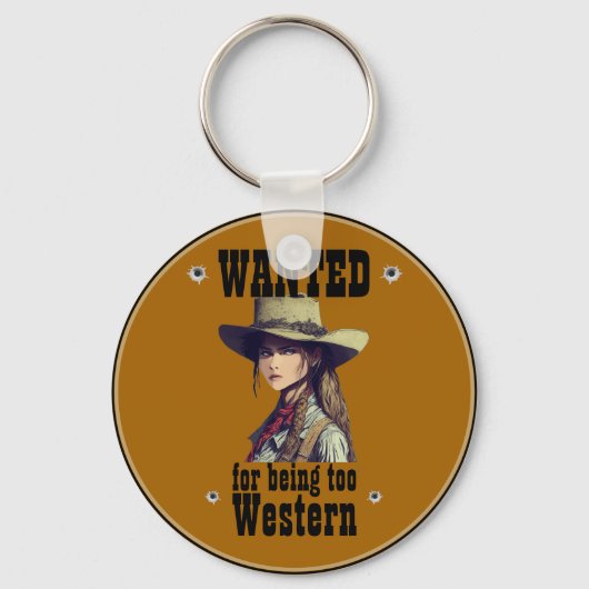 女性のカーボーイは西カントリートラックになりすぎたかった キーホルダー (正面)