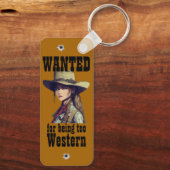 女性のカーボーイは西国道に行き過ぎたために欲しい キーホルダー (裏面)