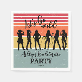 女性のカーボーイは野生のヴィンテージバチェロレッテを行う スタンダードカクテルナプキン