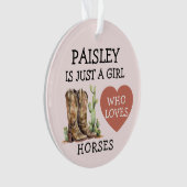 女性のカーボーイは馬を愛する女の子だけブーツ オーナメント (正面)