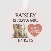 女性のカーボーイは馬を愛する女の子だけブーツ オーナメント (正面)