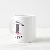 女性のカーボーイは21誕生日プレゼントです コーヒーマグカップ (正面左)