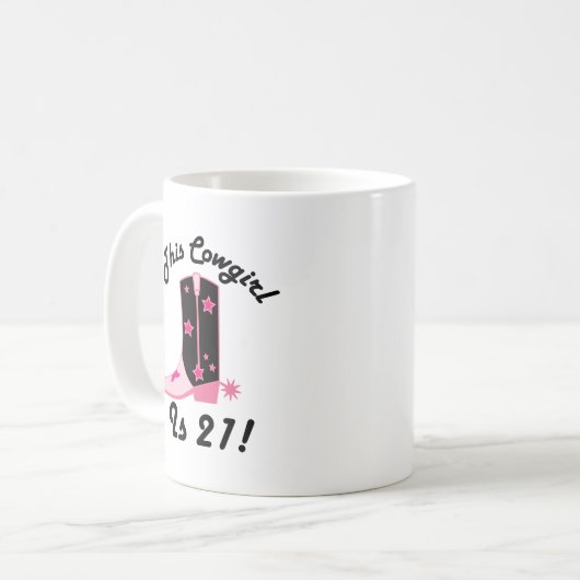女性のカーボーイは21誕生日プレゼントです コーヒーマグカップ (正面左)