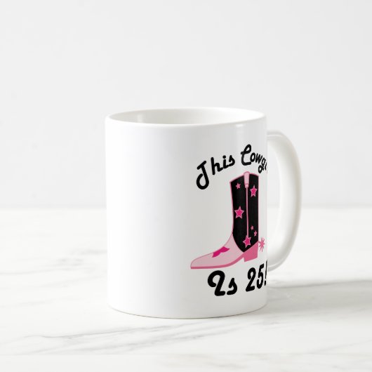 女性のカーボーイは25誕生日プレゼントです コーヒーマグカップ (正面右)