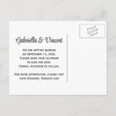 女性のカーボーイひまわり国の結婚式の日付を保存 案内ポストカード (裏面)