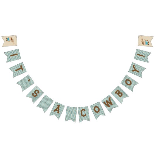 女性のカーボーイまたはカウボーイの性は旗布の旗を明らかにします バンティングフラッグ (全)